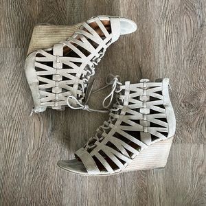 Crown Vintage Wedge Lace Up Sandals